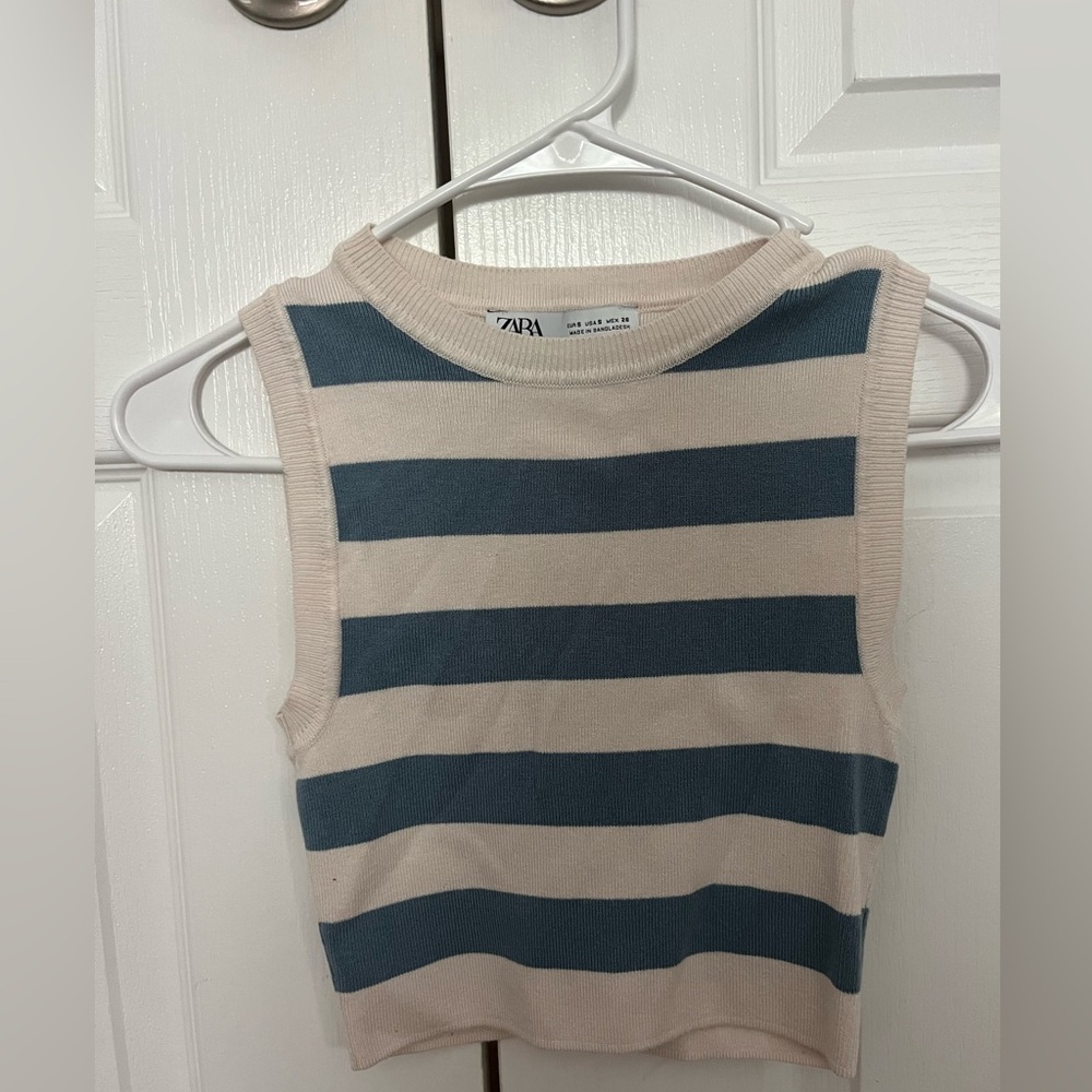 Zara cropped striped tee